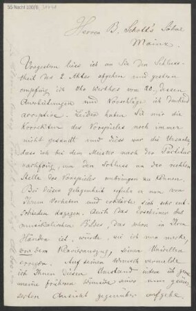 Brief an B. Schott's Söhne : 25.11.1881