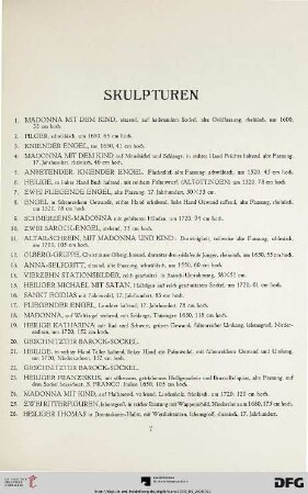 Skulpturen (Nr. 1-160)