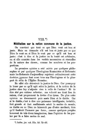 VIII. Méditation sur la notion commune de la justice