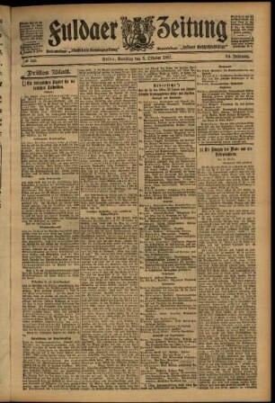 Dritte Ausgabe vom Samstag, den 05. Oktober 1907.