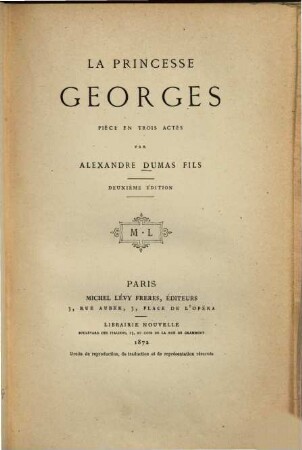 La princesse Georges : Pièce en 3 actes