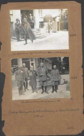 Der Feldmarschall mit den Spitzen seines Stabes. (70 jährige Geburtstagsfeier des GFM von Hindenburg im Großen Hauptquartier, 02.10.1917)