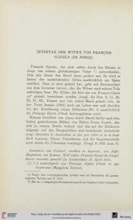 Inventar der Witwe von Francois Gijseld (De Jonge)