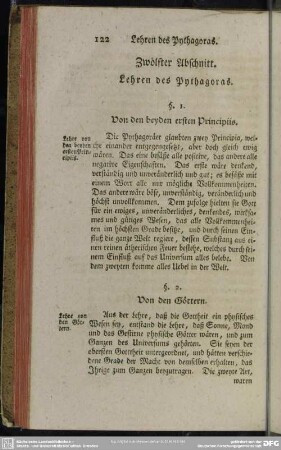 Zwölfter Abschnitt. Lehren des Pythagoras