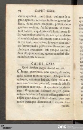 Caput XXIX. Quod homines magni ducant res viles