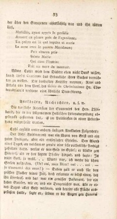 Anekdoten, Nachrichten, u.s.w.