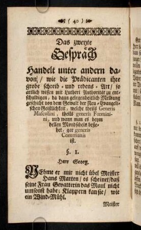 40-56, Das zweyte Gespraech