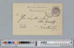 Postkarte an Otto Dessoff