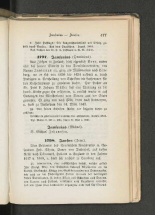 1797. Jansenius (Dominicus).