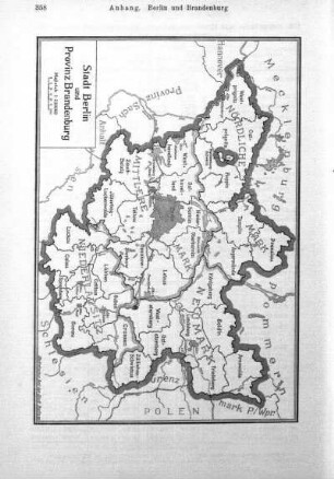 Karte: Stadt Berlin und Provinz Brandenburg