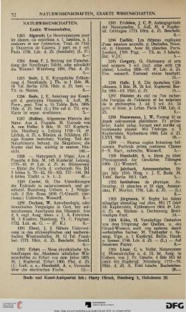 Naturwissenschaften: Exakte Wissenschaften (Nr. 1283-1326)