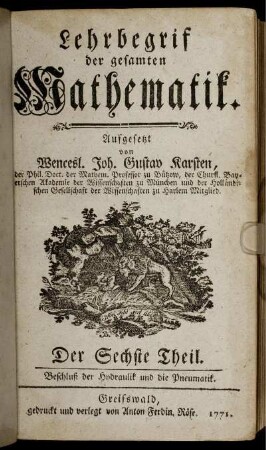 Theil 6: Lehrbegriff der gesamten Mathematik. Sechste Theil