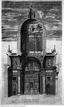 Basilicae S. Mariae Maioris de urbe a Liberio papa I usque ad Paulum V. Pont. Max., Taf. 200: Rom, S. Maria Maggiore, Querschnitt durch die Cappella Paolina mit dem Grabmonument Clemens VIII.