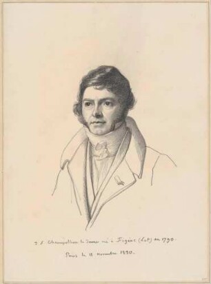 Bildnis Champollion, Jean François (1790-1832), Orientalist, Ägyptologe, Linguist