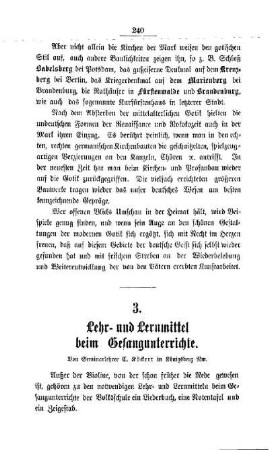 Lehr- und Lernmittel beim Gesangsunterrichte
