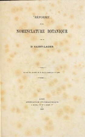 Réforme de la nomenclature botanique