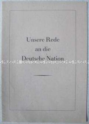 Festrede von Gertrud Sasse auf einer LDPD-Veranstaltung zum 200. Geburtstag von Johann Gottlieb Fichte