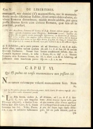 Caput VI. Qui & quibus ex causis manumittere non possunt