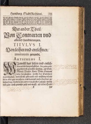 Der ander Theil/ Von Contracten und allerley Handtierungen.