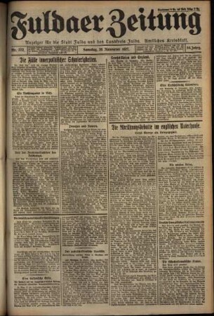 Ausgabe vom Samstag, den 26. November 1927.