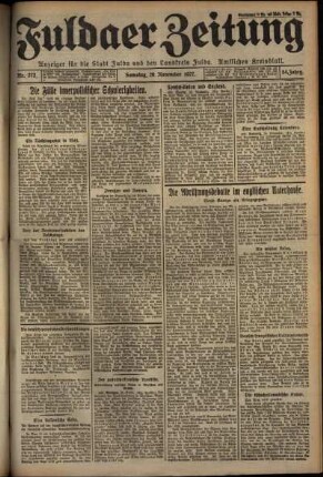 Ausgabe vom Samstag, den 26. November 1927.