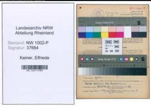 Entnazifizierung Elfriede Keiner , geb. 17.06.1922 (Kaufm.Angestellte)