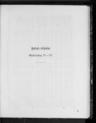 Polizei-Behörde. Abtheilung IV-VII.