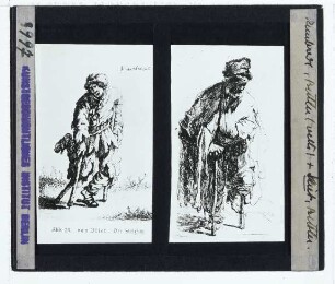 Rembrandt, Bettler mit Holzbein (Druck B 179) (Expl. Washington NGA 1946.21.158),Vliet, Bettler mit Holzbein (Druck) (Expl. Washington NGA 1943.3.8337)