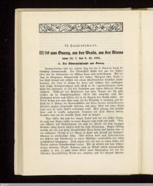 VI. Hauptabschnitt: III/10 am Ourcq, an der Vesle, an der Aisne