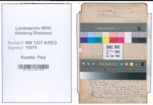 Entnazifizierung Paul Kuester , geb. 00.00.0000 (Verw.Sekretaer)