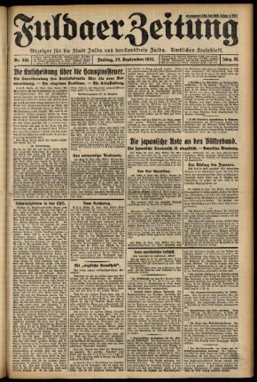 Erste Ausgabe vom Freitag, den 25. September 1931.