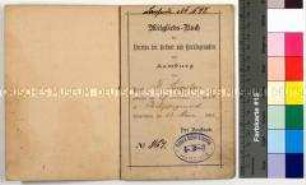 Mitgliedsbuch des Vereins der Kellner und Berufsgenossen von Hamburg für Fl[orian?] Augsten aus Philippogrund