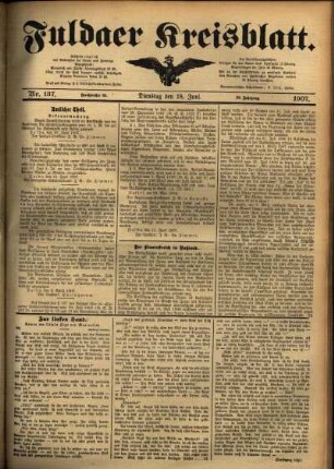 Ausgabe vom Dienstag, den 18. Juni 1907.