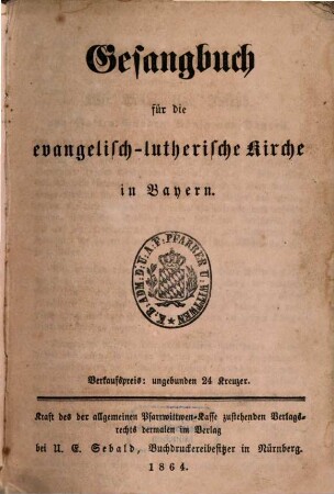 Gesangbuch für die evangelisch-lutherische Kirche in Bayern