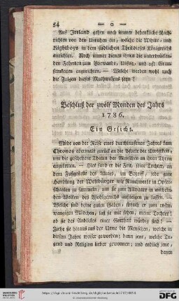 Beschluß der zwölf Monden des Jahrs 1786. Ein Gesicht.