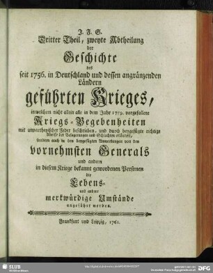 Dritter Theil, zweyte Abtheilung …