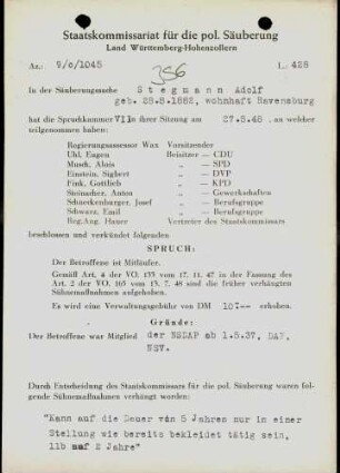 Stegmann, Adolf