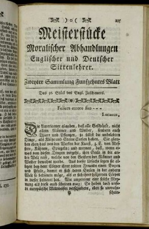 Zweyter Sammlung Funfzehntes Blatt.
