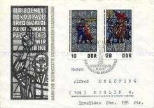 Adressierter Ersttagsbrief mit 2 Sondermarken von der Mahn- und Gedenkstätte Sachsenhausen