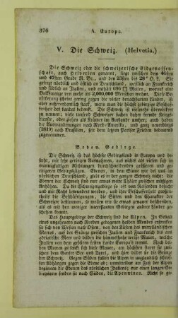 V. Die Schweiz (Helvetia)