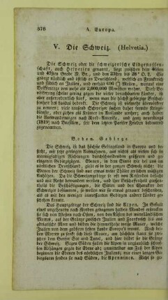 V. Die Schweiz (Helvetia)