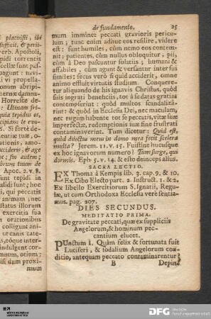 Meditatio Prima. De gravitate peccati, quæ ex suppliciis Angelorum, & hominum peccantium elucet.