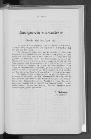 Zweigverein Kirchwärder.