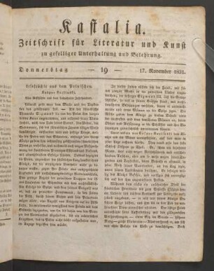 Ausgabe vom 14. November 1831.