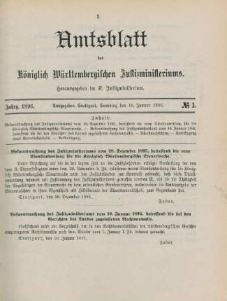 18. Januar-31. Dezember = No. 1-12