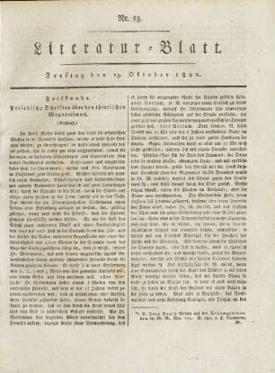 85, 1820: Heft