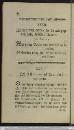 XXXII. Ich hab auch deren, die du mir gegeben hast, keinen verlohren. Joh. XVIII. 9