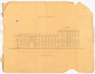 Seminargebäude, Osnabrück: Aufriss der Fassade Kampstraße