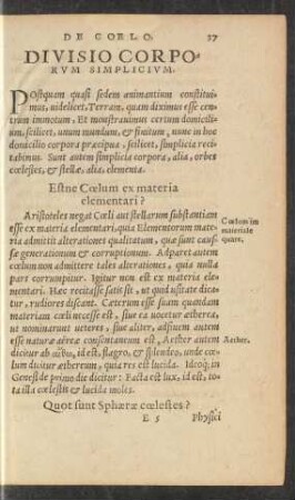 Divisio Corporum Simplicium.