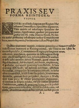 Praxis et forma renovationis seu reintegrationis